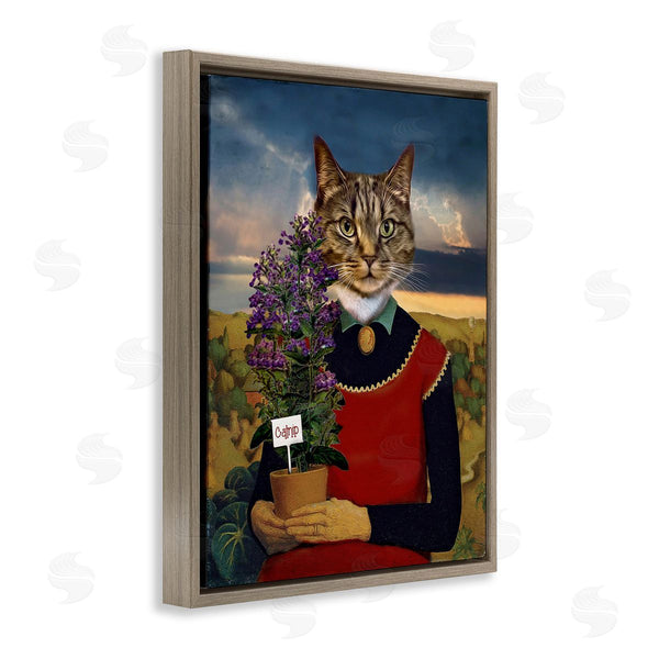 Stupell Industries Karen Burke | Gardening Cat With Catnip Wall Art