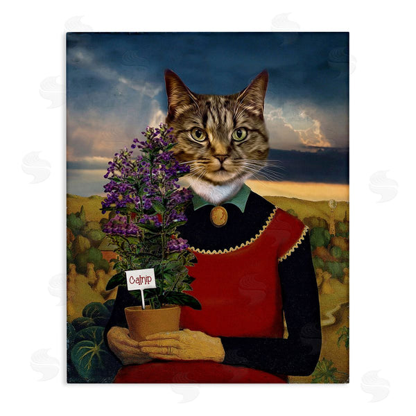 stupell industries Karen Burke | Gardening Cat with Catnip Wall Art