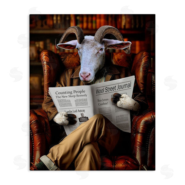 stupell industries Karen Burke | Goat in Vintage Library