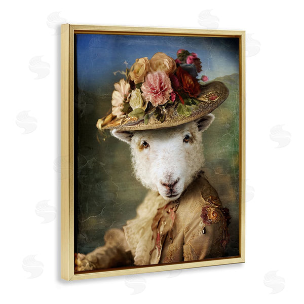 Stupell Industries Karen Burke | Lamb With Floral Hat