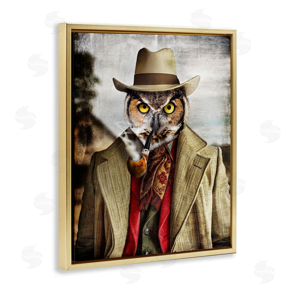 Stupell Industries Karen Burke | Owl With Classic Pipe