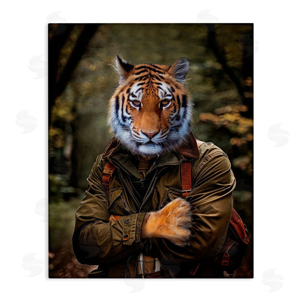 stupell industries Karen Burke | Tiger in Hiking Attire
