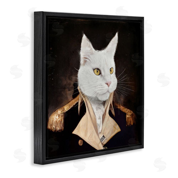 Stupell Industries Karen Burke | White Cat In Uniform Wall Art