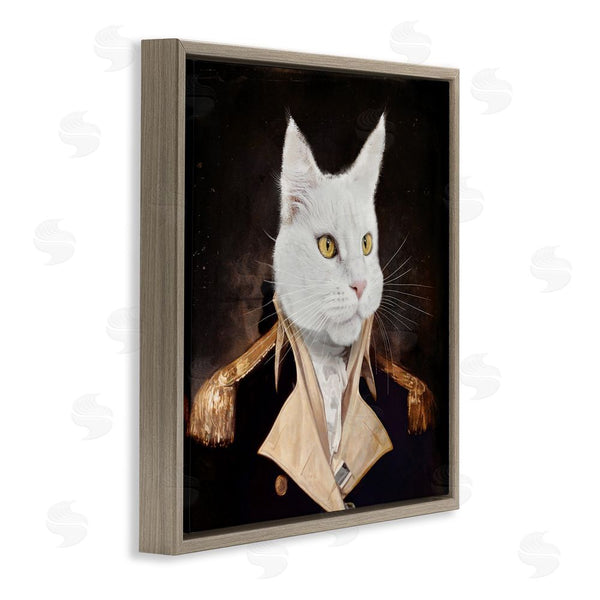 Stupell Industries Karen Burke | White Cat In Uniform Wall Art