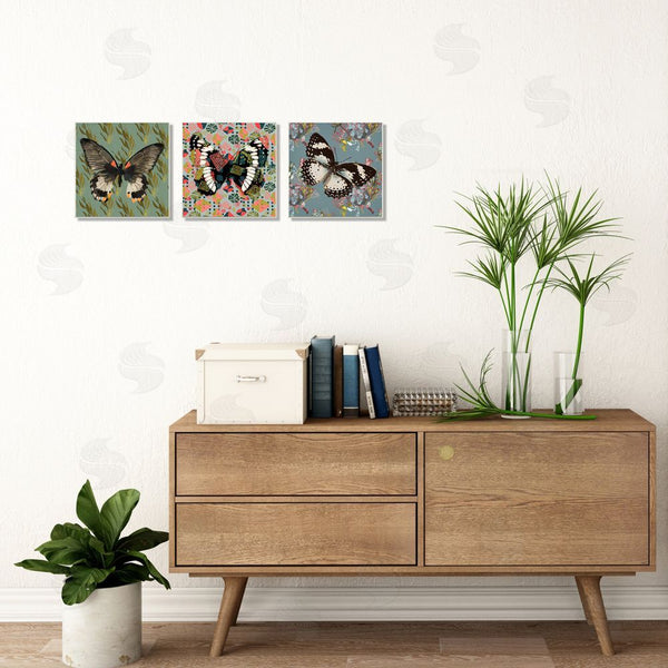 Stupell Industries Karen Dreyfus | Butterflies On Pink Blue Gold Patterns Wall Art