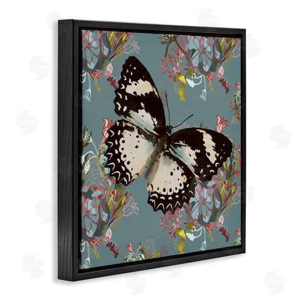 Stupell Industries Karen Dreyfus | Butterfly On Blue Pink Pattern