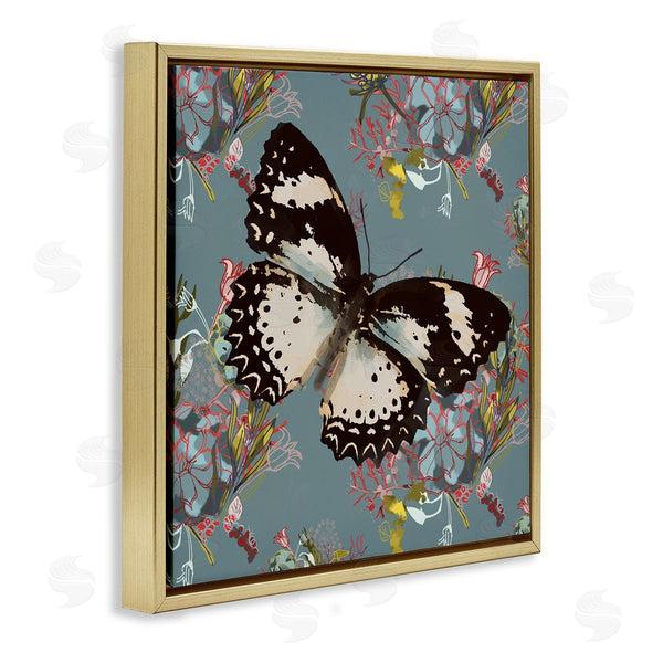 Stupell Industries Karen Dreyfus | Butterfly On Blue Pink Pattern