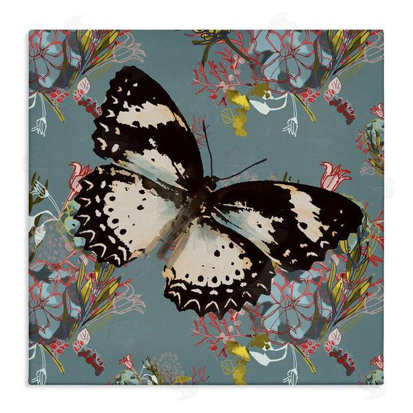 stupell industries Karen Dreyfus | Butterfly On Blue Pink Pattern