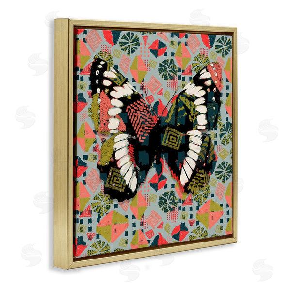 Stupell Industries Karen Dreyfus | Butterfly On Pink Blue Pattern