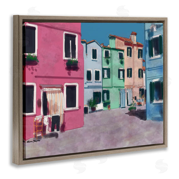 Stupell Industries Karen Dreyfus | Colorful Town Landscape Painting