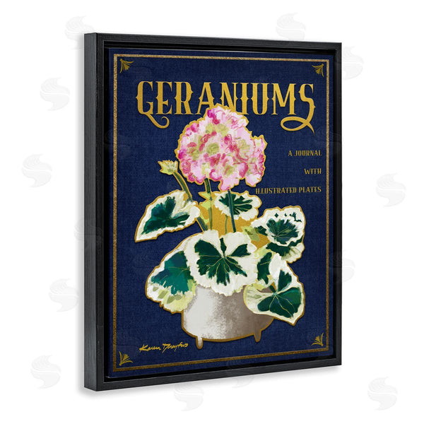 Stupell Industries Karen Dreyfus | Geraniums Blue Gold Flower