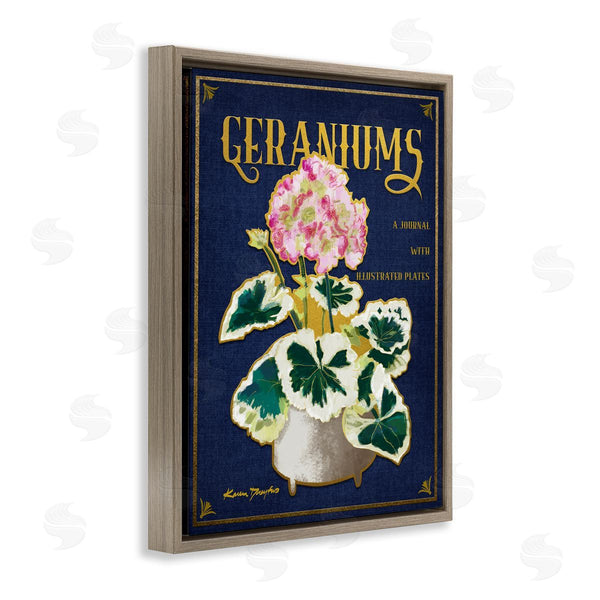 Stupell Industries Karen Dreyfus | Geraniums Blue Gold Flower