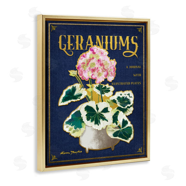 Stupell Industries Karen Dreyfus | Geraniums Blue Gold Flower