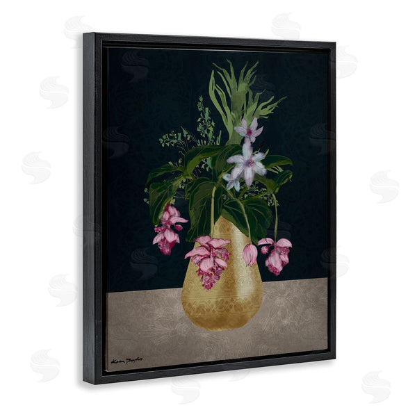 Stupell Industries Karen Dreyfus | Gold Vase Pink Flower Drawing