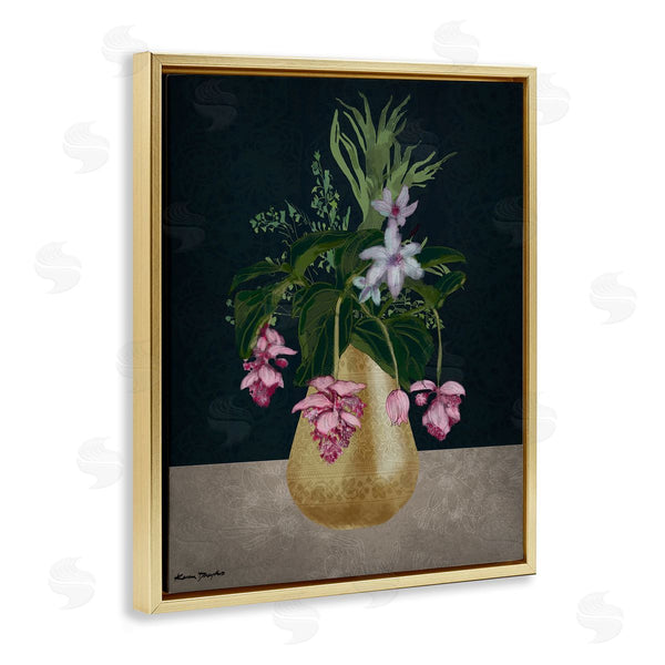 Stupell Industries Karen Dreyfus | Gold Vase Pink Flower Drawing