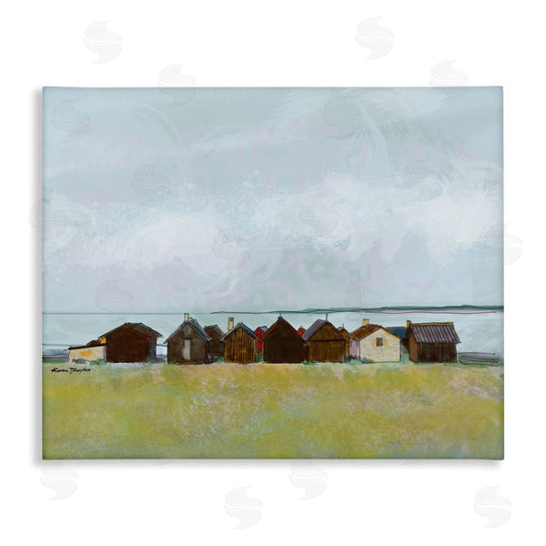 stupell industries Karen Dreyfus | Lakeside Town Landscape Drawing