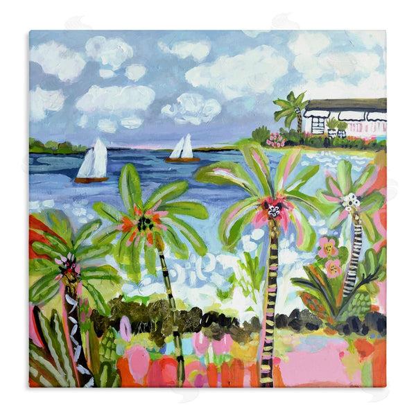 stupell industries Karen Fields | Palm Trees in Bright Sun