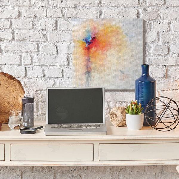 Stupell Industries Karen Hale | Abstract Paint Burst Expressive Orange Red Blue Wall Art