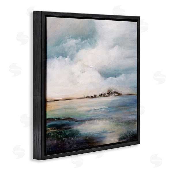 Stupell Industries Karen Hale | Mellow Island Landscape Deep Dark Waters Cloudy Sky Wall Art