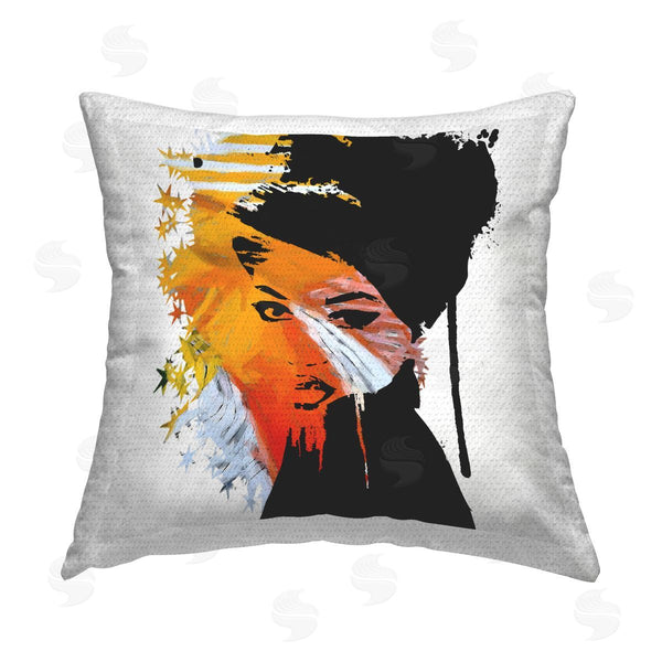 Stupell Industries Karen Smith | Abstract Star Pattern Woman Printed Throw Pillow