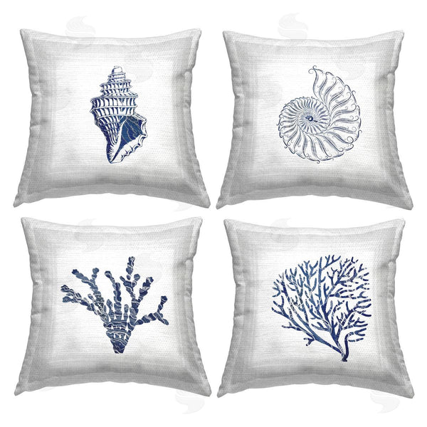 Stupell Industries Karen Smith | Aquatic Sea Life Shells Printed Throw Pillow Set