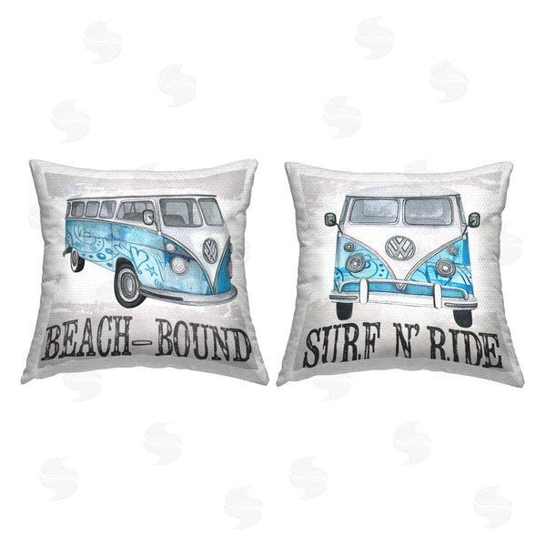 Stupell Industries Karen Smith | Beach Bound Summer Vacation Bus Printed Throw Pillow Set