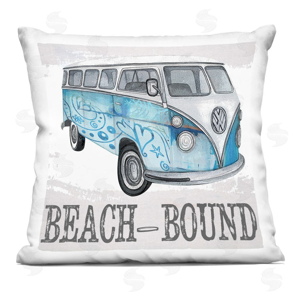 stupell industries Karen Smith | Beach Bound Vacation Retro Bus Printed Throw Pillow