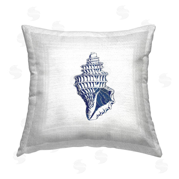 Stupell Industries Karen Smith | Blue Conch Shell Printed Throw Pillow