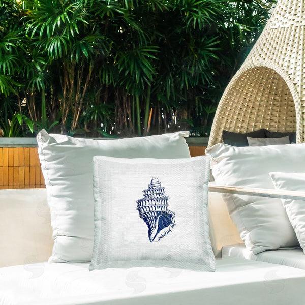 Stupell Industries Karen Smith | Blue Conch Shell Printed Throw Pillow