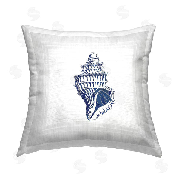 stupell industries Karen Smith | Blue Conch Shell Printed Throw Pillow
