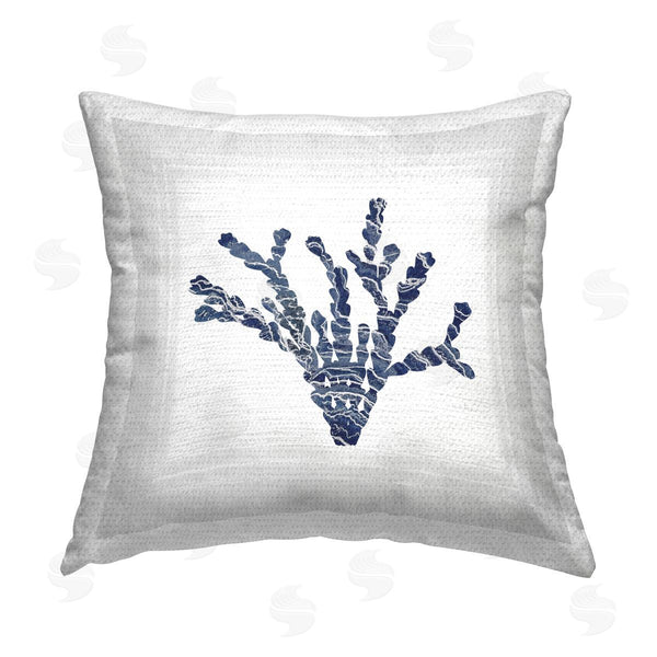 Stupell Industries Karen Smith | Blue & White Coral Printed Throw Pillow