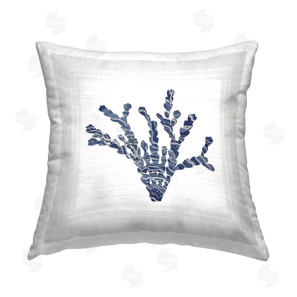stupell industries Karen Smith | Blue & White Coral Printed Throw Pillow