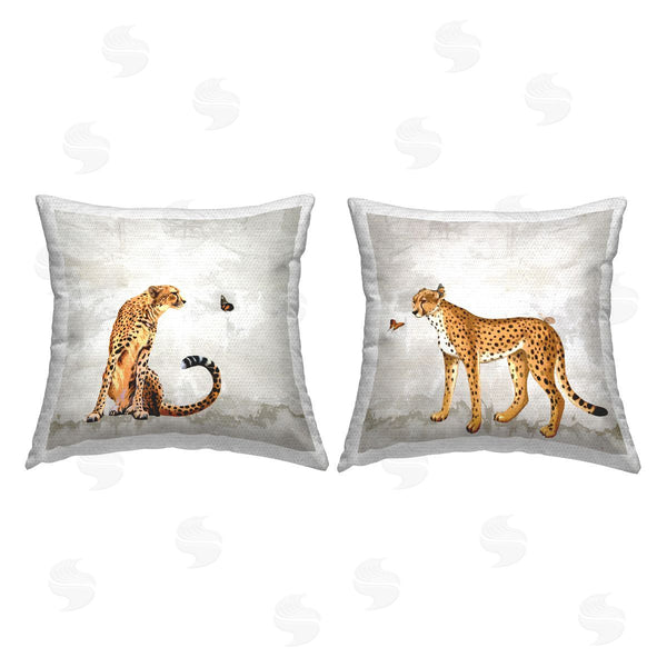 Stupell Industries Karen Smith | Cheetah & Butterfly Friends Printed Throw Pillow Set