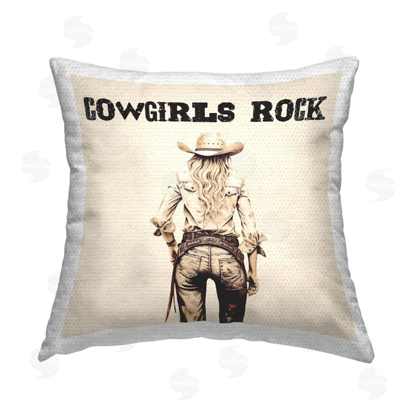 Stupell Industries Karen Smith | Cowgirls Rock Phrase Printed Throw Pillow