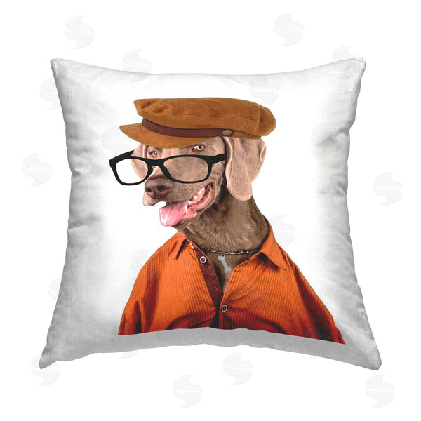stupell industries Karen Smith | Dog Wearing Cap & Glasses Printed Throw Pillow