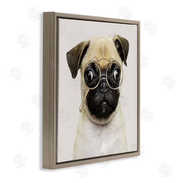 Stupell Industries Karen Smith | Fun Pug Vintage Glasses Wall Art