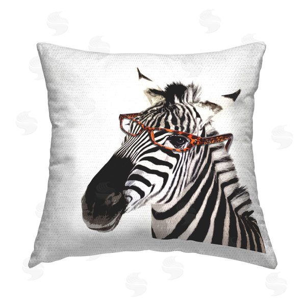 Stupell Industries Karen Smith | Fun Zebra Wearing Glasses Wildlife Printed Throw Pillow