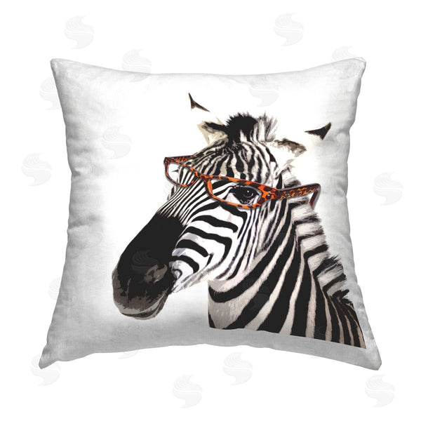 stupell industries Karen Smith | Fun Zebra Wearing Glasses Wildlife Printed Throw Pillow