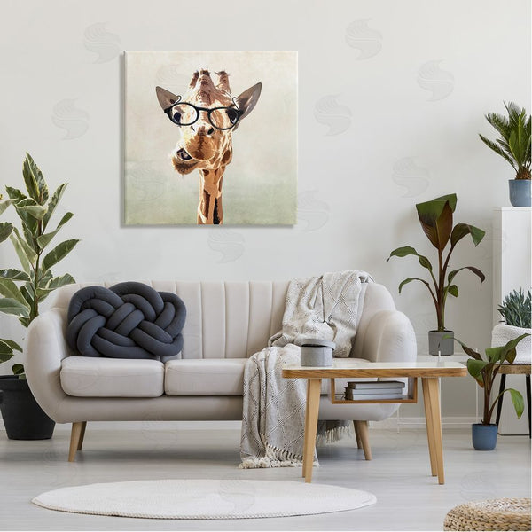 Stupell Industries Karen Smith | Funny Chewing Giraffe Glasses Wall Art