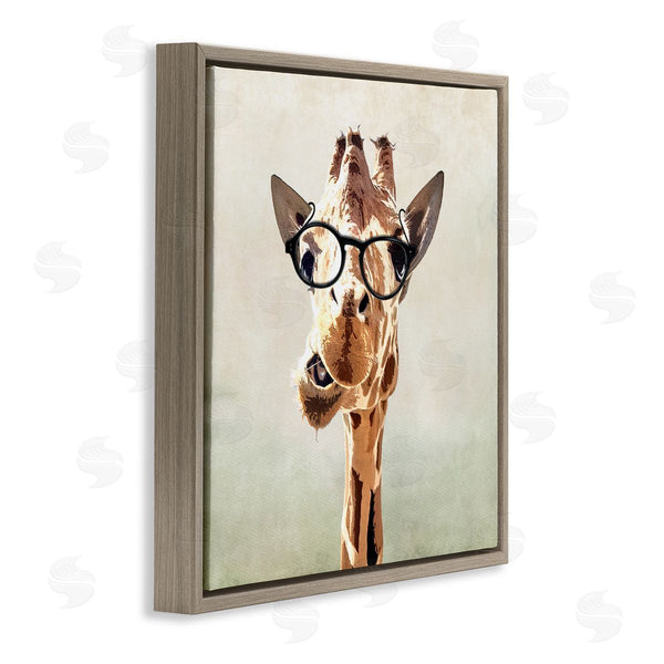 Stupell Industries Karen Smith | Funny Chewing Giraffe Glasses Wall Art