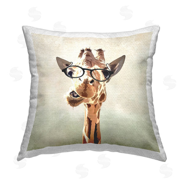 Stupell Industries Karen Smith | Funny Giraffe Wearing Glasses Printed Throw Pillow