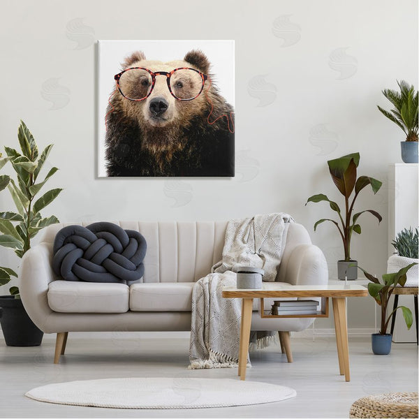 Stupell Industries Karen Smith | Funny Grizzly Bear Wearing Glasses Wall Art