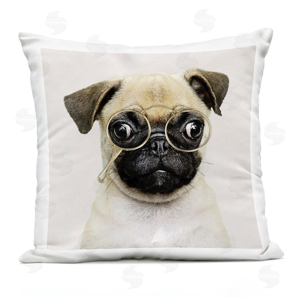 Stupell Industries Karen Smith | Funny Pug Glasses Dog Printed Throw Pillow