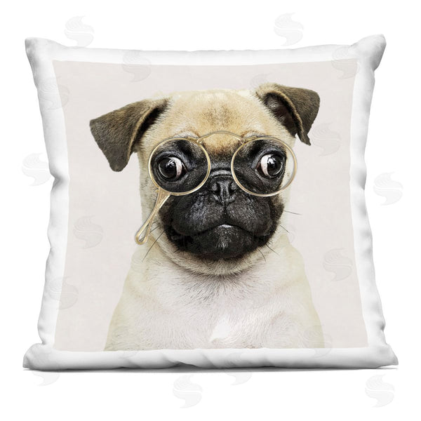 stupell industries Karen Smith | Funny Pug Glasses Dog Printed Throw Pillow