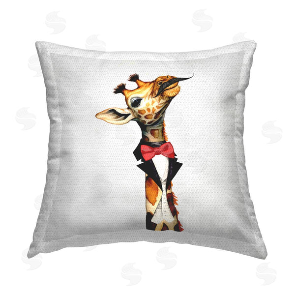 Stupell Industries Karen Smith | Giraffe With Mustache Printed Throw Pillow