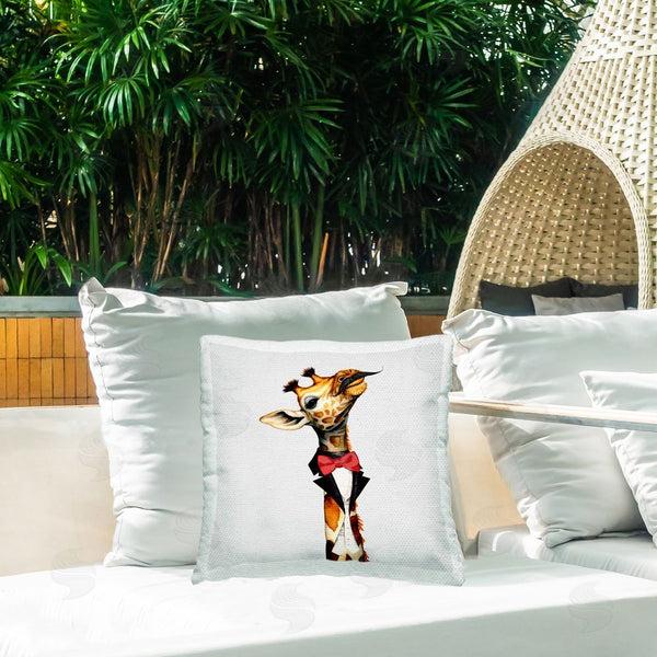 Stupell Industries Karen Smith | Giraffe With Mustache Printed Throw Pillow