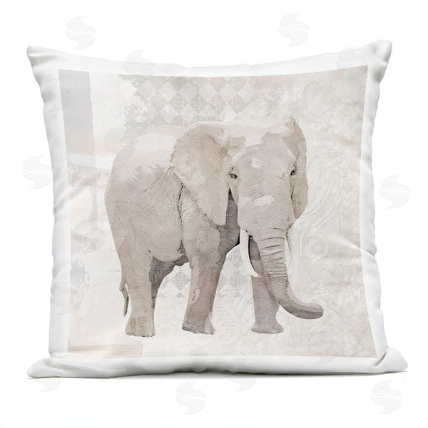 Stupell Industries Karen Smith | Grey Elephant Patterns Collaged Printed Throw Pillow