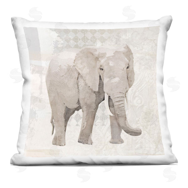 stupell industries Karen Smith | Grey Elephant Patterns Collaged Printed Throw Pillow
