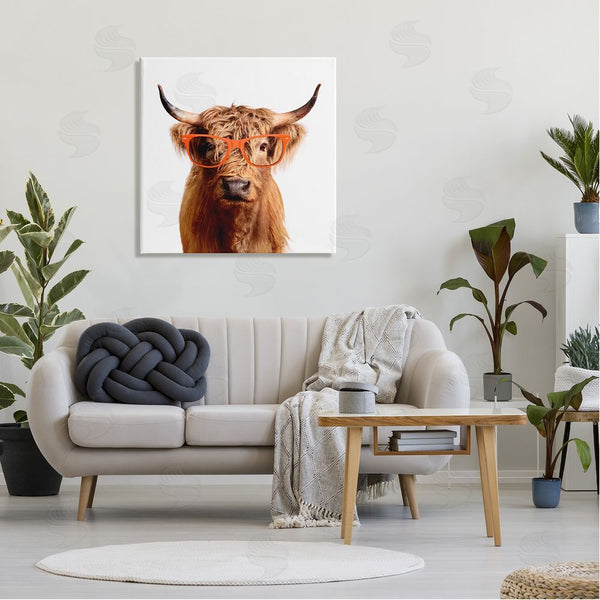 Stupell Industries Karen Smith | Highland Cow Farmhouse Fun Glasses Wall Art