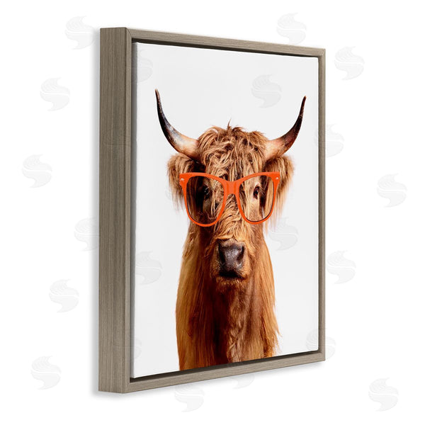 Stupell Industries Karen Smith | Highland Cow Farmhouse Fun Glasses Wall Art